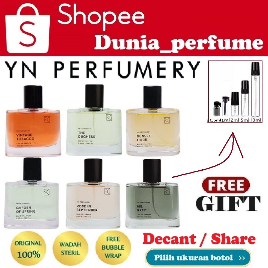 (FREE TESTER) Decant - YN Perfumery EDP On Cloud Nine | Rose in September | The Duchess |