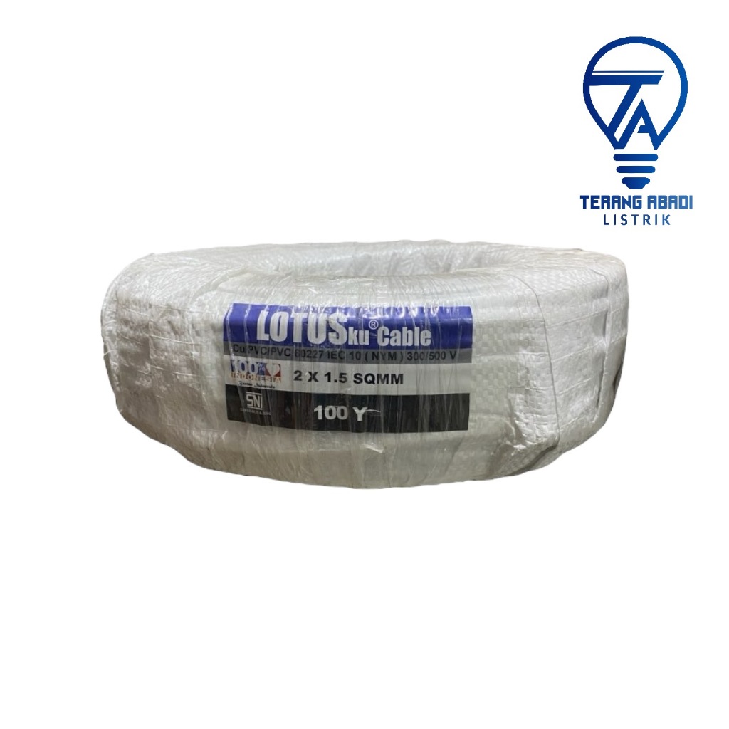KABEL NYM PUTIH 2*1.5 100 MTR LOTUS