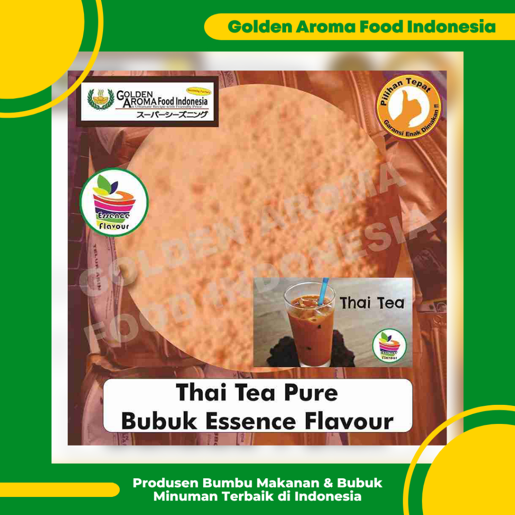 

Bubuk Thai Tea Pure 1/2 Kg Essen Flavor Ekstrak Thai Tea Murni 500 Gram Tanpa Gula Flavour Essence Flavour Extract GAFI Buat Makanan dan Minuman Roti Kue Bolu Wangi Terbaik yang Bagus Bandung Jakarta Surabaya Review Suwir Nasi Bejek Umpan Pelet Band