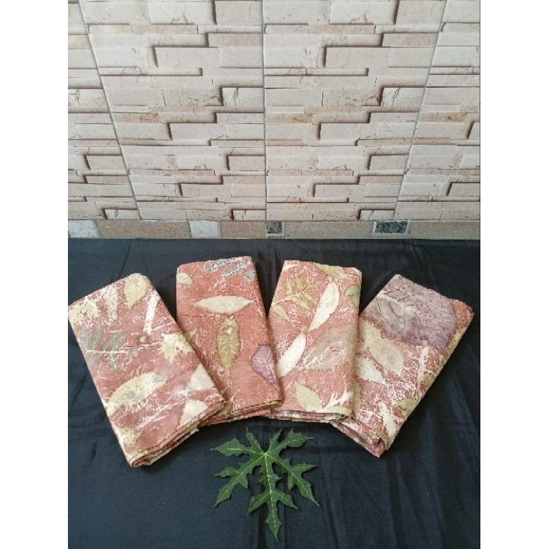 Kain ecoprint dnajiecoprint kain primis motif daun bunga alam formal nonformal