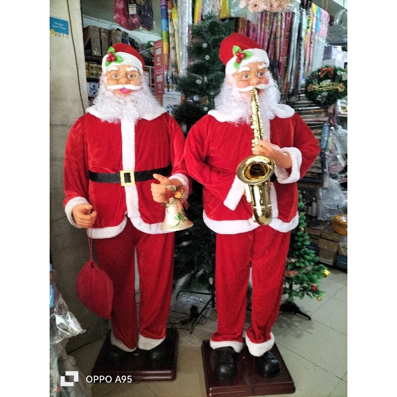 Patung Boneka Santa Claus Musik Jumbo 180 cm