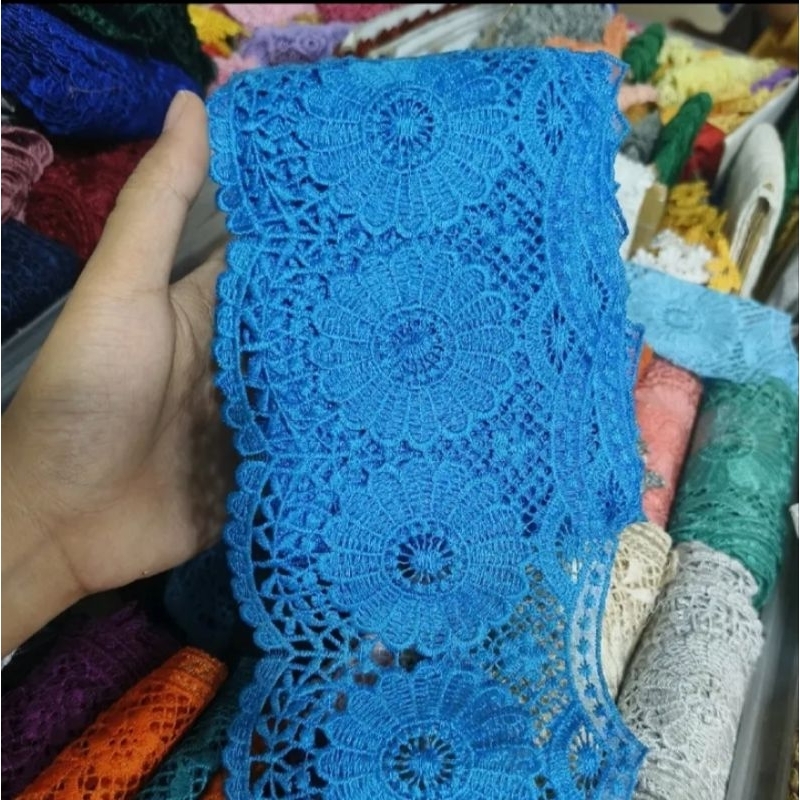 RENDA BORDIR/RENDA KEBAYA METERAN LEBAR 10-7cm HARGA PER 90CM