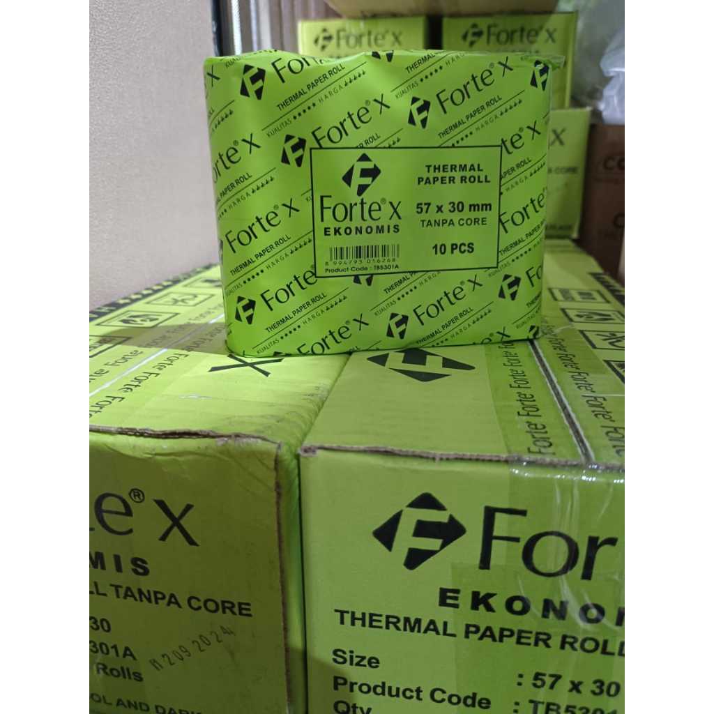 

Kertas Thermal Paper Roll Forte 57 x 30 (1pack isi 10roll)