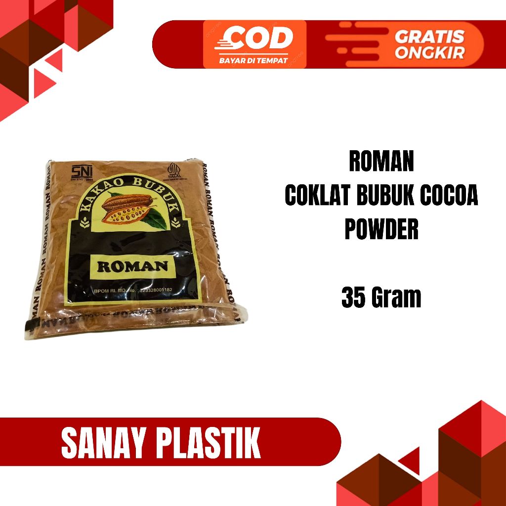 

COCOA POWDER COKLAT BUBUK ROMAN SACHET 35 GRAM KAKAO