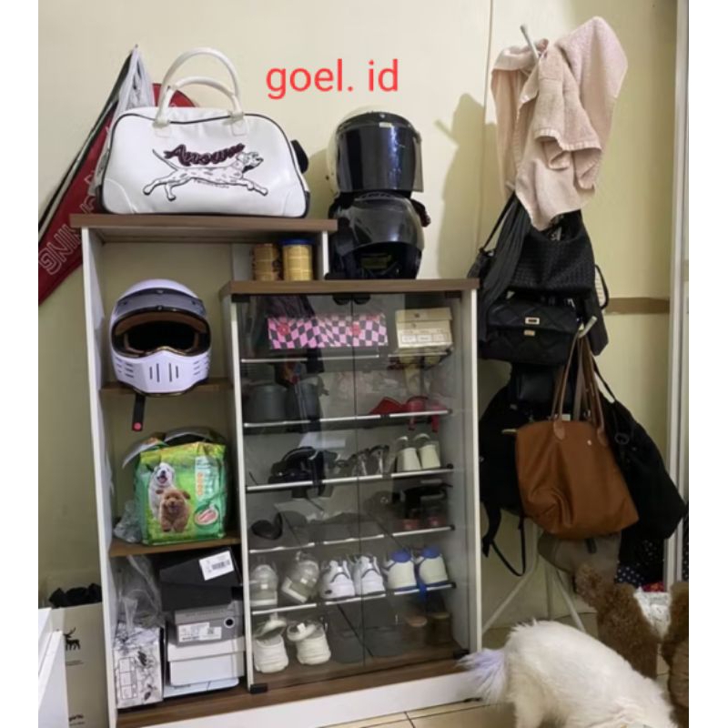 RAK SEPATU KACA HELM TEMPAT HELM / RAK SEPATU HELM / RAK SEPATU DENGAN TEMPAT HELM / RAK SEPATU KACA