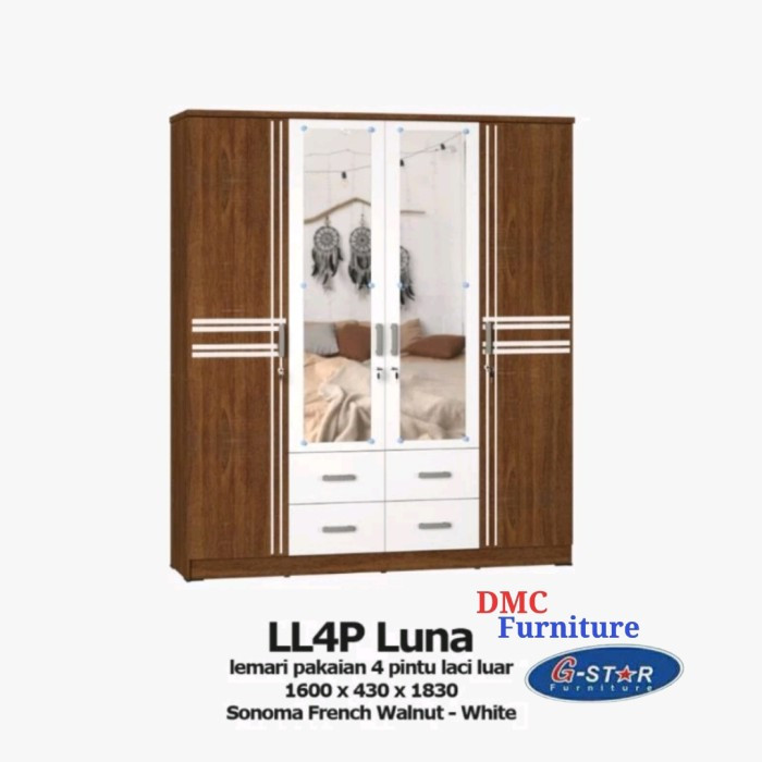 Lemari Baju/Pakaian 4 Pintu Lemari Jumbo Gstar Olympic Bandung
