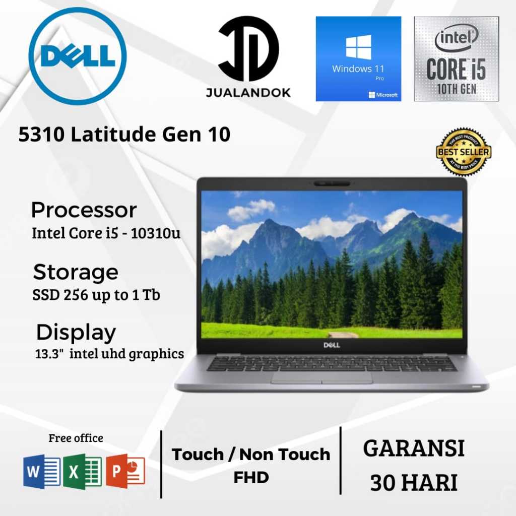 Laptop Dell Latitude 5310 Core i5 Gen 10 - RAM 16GB - SSD 1 TB - ORI