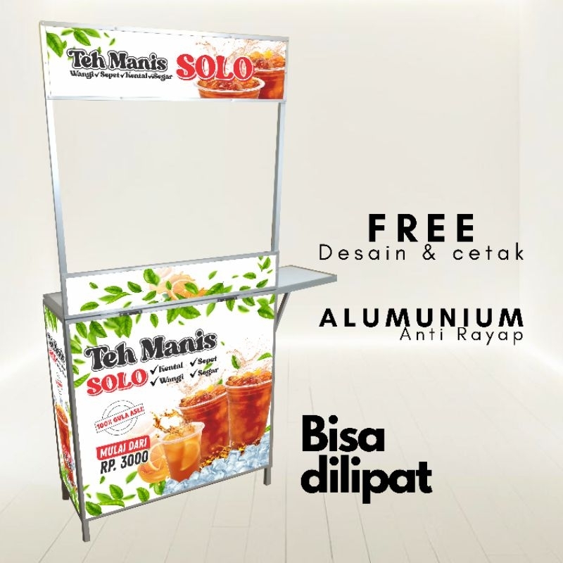Booth Portable Alumunium Custom Bebas Request Meja Lipat Jualan