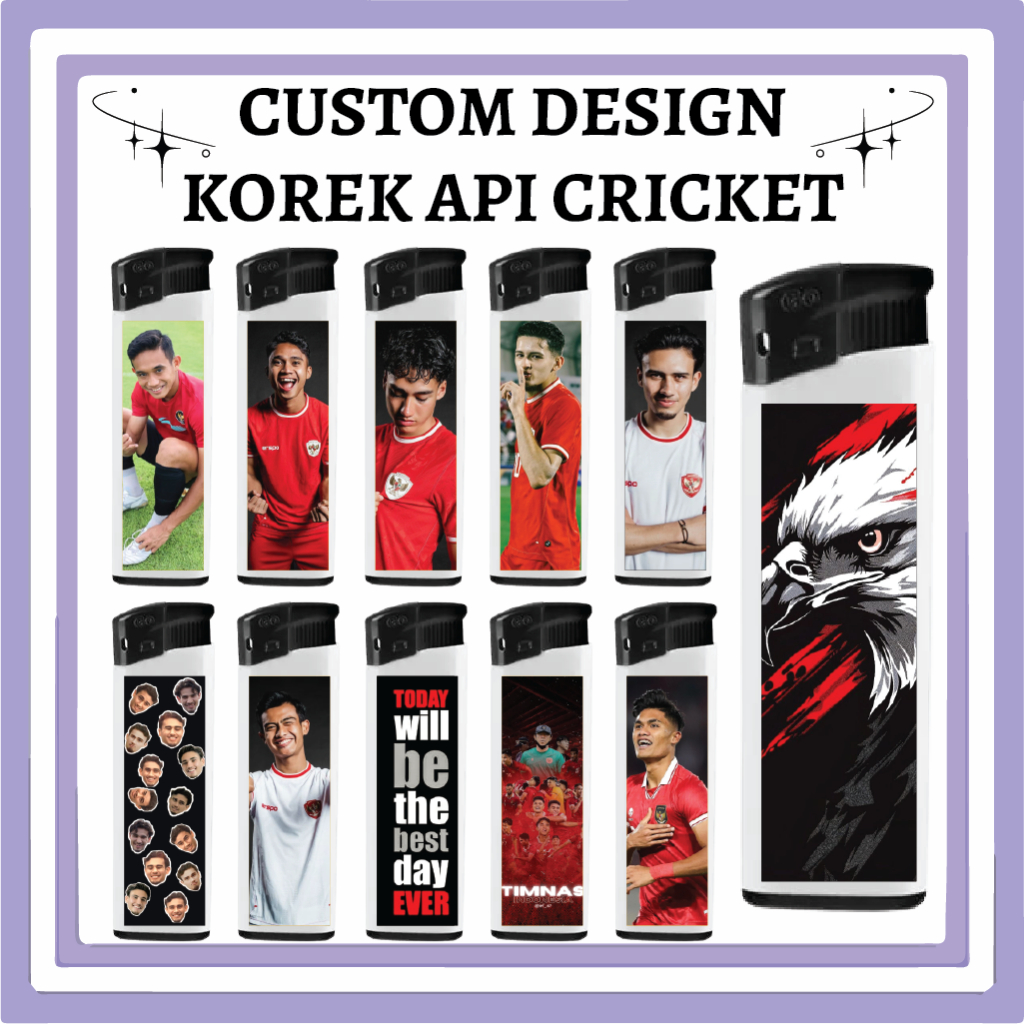 CUSTOM KOREK API MAGNET CRICKET MANCIS LIGHTER SOUVENIR CUSTOM DESIGN KOREK API NAMA