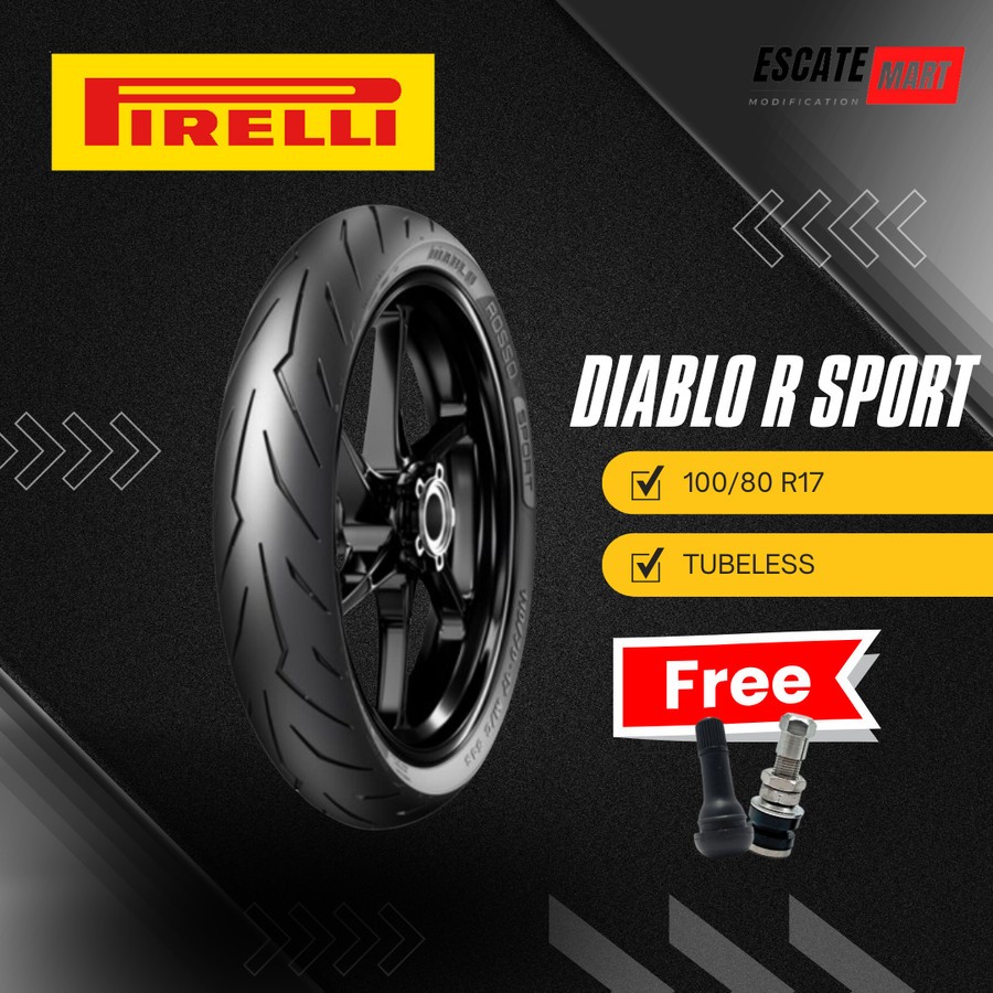 Pirelli Diablo Rosso Sport 100/80-17 Tubeless - Ban Motor Pirelli Diablo Rosso Sport 100/80 Ring 17 