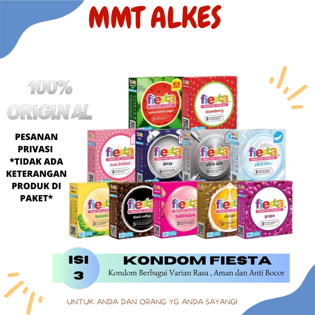 Bestbuy0404 Kondom Fiesta All Variant Per Box / Dus Isi 3 Kondom