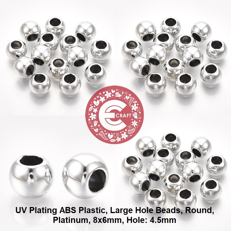 MANIK-MANIK CCB LUBANG BESAR UV Plating ABS PLASTIC BEADS