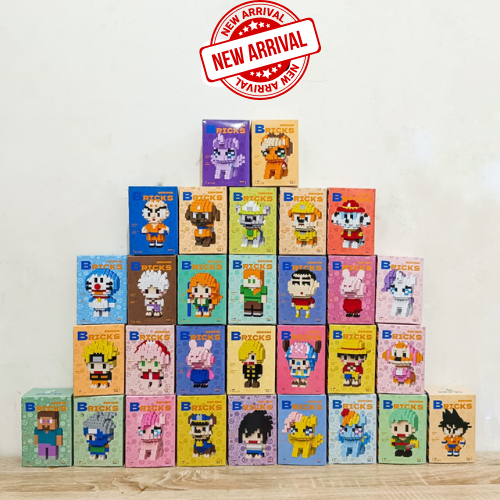 Mainan Mini Bricks Anime Nano Block One Piece Mainan Balok Susun One Piece Naruto Dragon Ball Brick