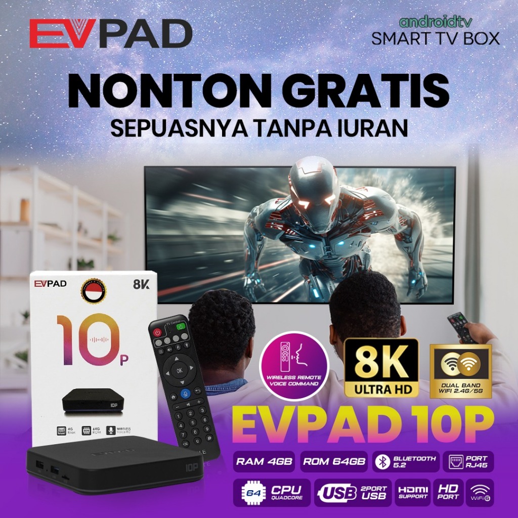 Android Tv Box EVPAD 6P/10P ram 4gb/64gb Rom Android 10
