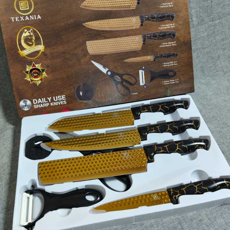 TEXANIA SET PUISAU STAINLESS STEEL ISI 7PCS WARNA GOLD