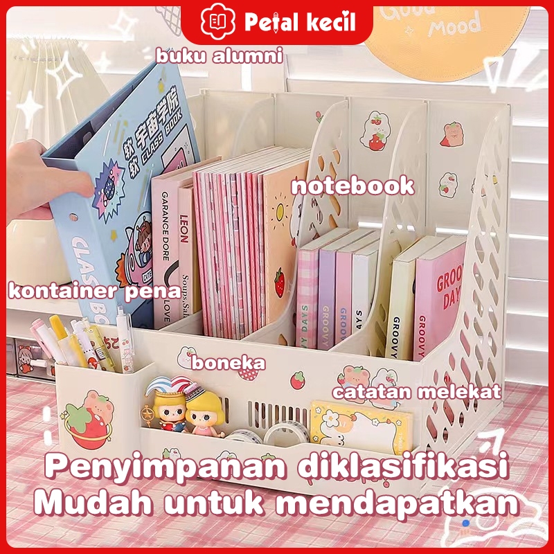 

wadah buku Kotak penyimpanan berkas desktop, tempat buku penyimpanan buku berkas kantor gaya lucu