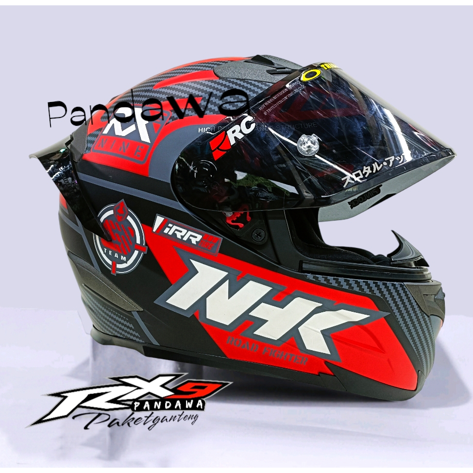 HELM NHK RX9 RACER X NHK RX-9 RACER BLACK RED DOP PAKET GANTENG