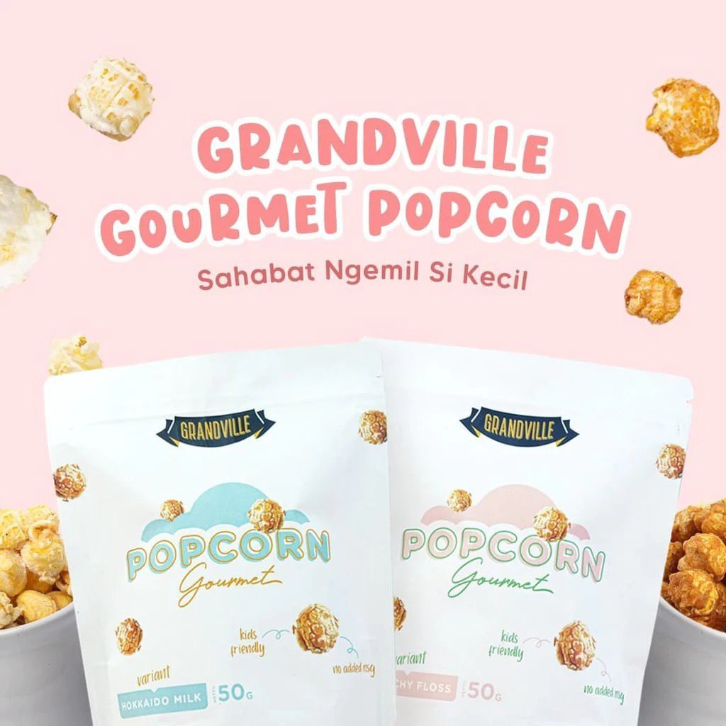 

GRANDVILLE POPCORN GOURMET - POPCORN ENAK & RENYAH ALL VARIANT | SNACK ANAK TANPA MSG & PENGAWET