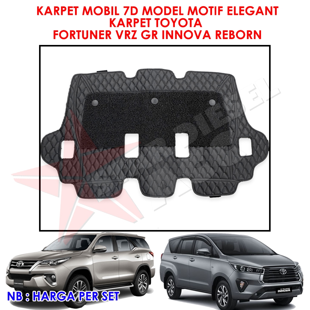 KARPET MOBIL INNOVA REBORN MODEL MOTIF 7D KARPET MOBIL TOYOTA FORTUNER GR VRZ 7D