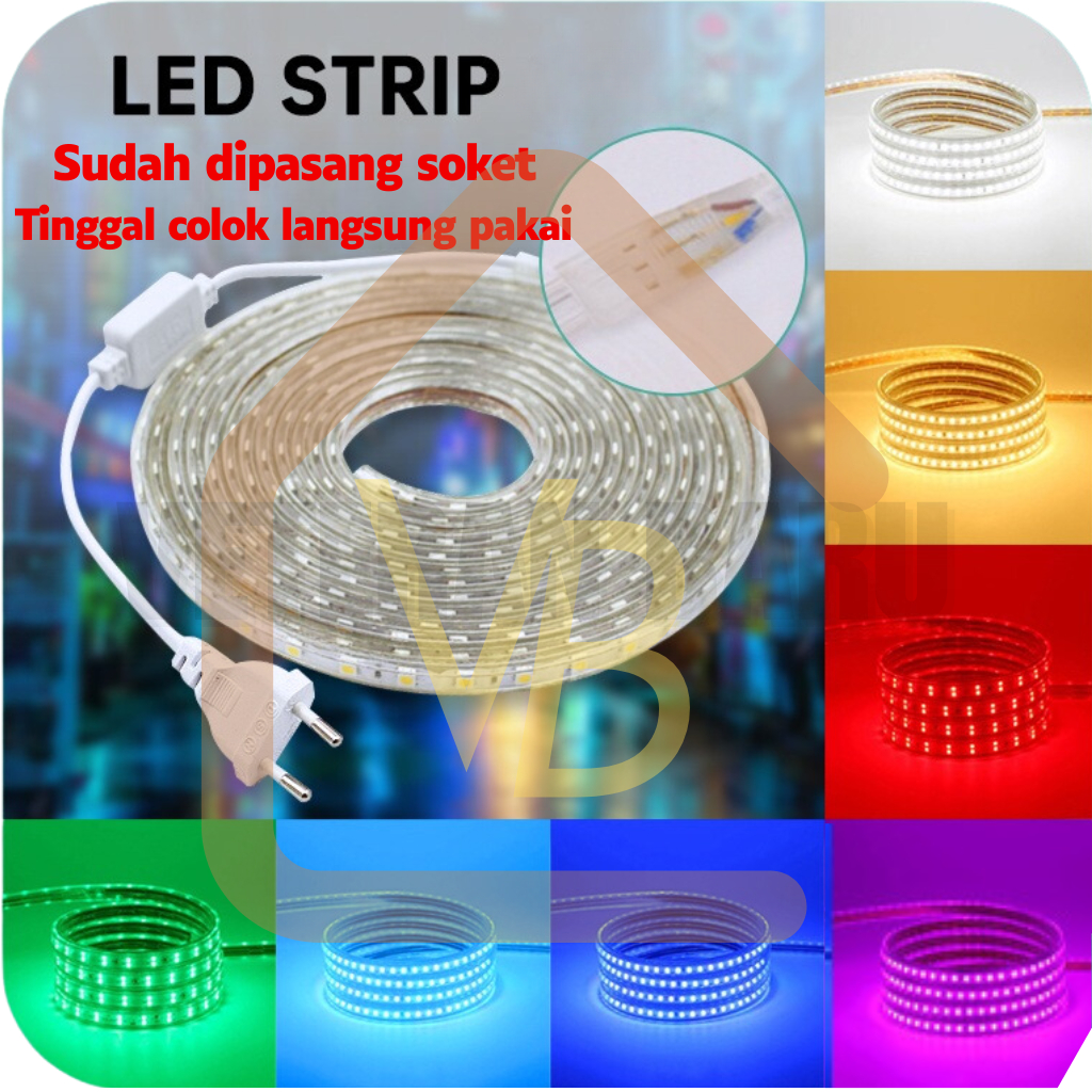 PAKET LAMPU LED STRIP 5050 3528 2835SMD LED SELANG SMD LED PLAFON METERAN LENGKAP TINGGAL COLOK