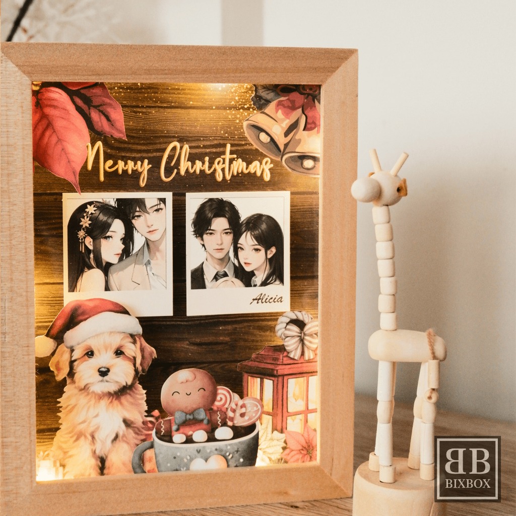 Hadiah Natal / Kado Natal / Kado Custom / Pop up frame 3d / Hiasan Frame Foto / Pajangan Foto