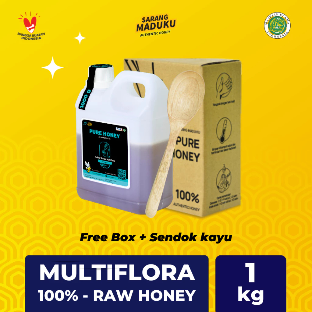 

Sarang Maduku - Madu Multiflora - Madu Murni - Madu Asli Nektar Bunga Raw Honey - 1 KG