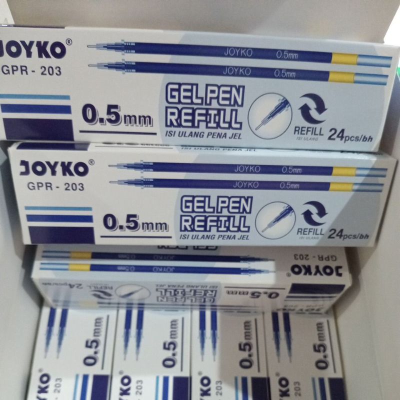 

Isi pulpen gel joyko Gpr 203 0.5mm/ Gel pem refil isi ulang pen 05mm mata jarum kecil tipis .per box isi 24 pcs