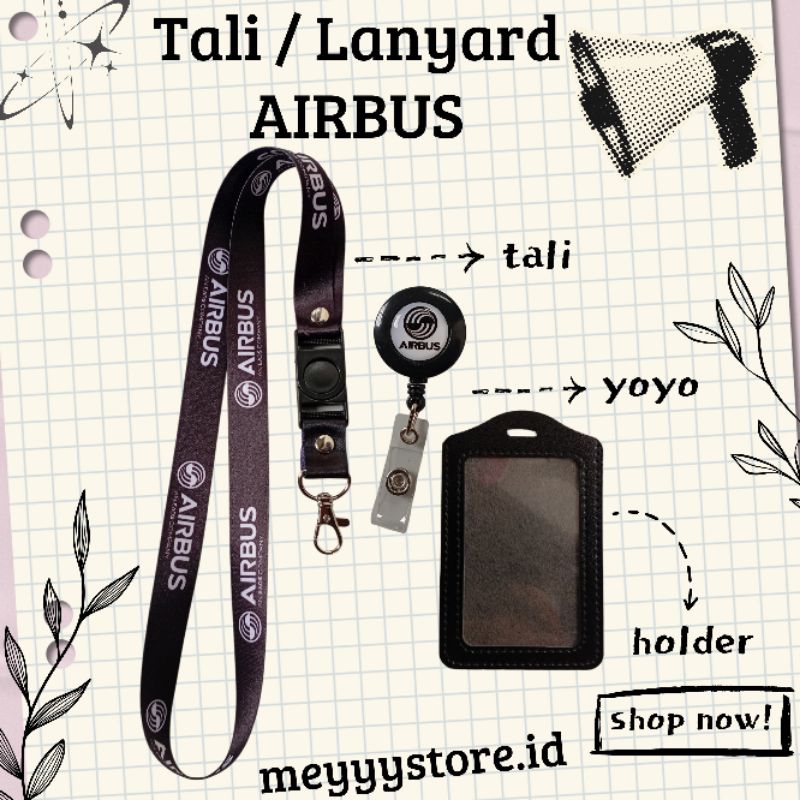 

Tali Gantungan ID CARD / Lanyard AIRBUS [STOCK MELIMPAH] Termurahhh Harga Grosir! READYYY