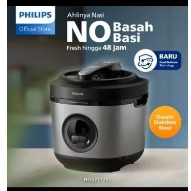 Rice Cooker Philips Bakuhanseki Stainless Steel  Aman Sehat Garansi