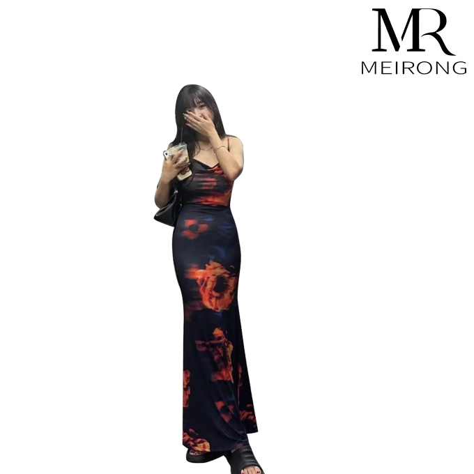 Meirong dress hitam wanita party dress wanita long dress press body sexy lengan korean style y2k