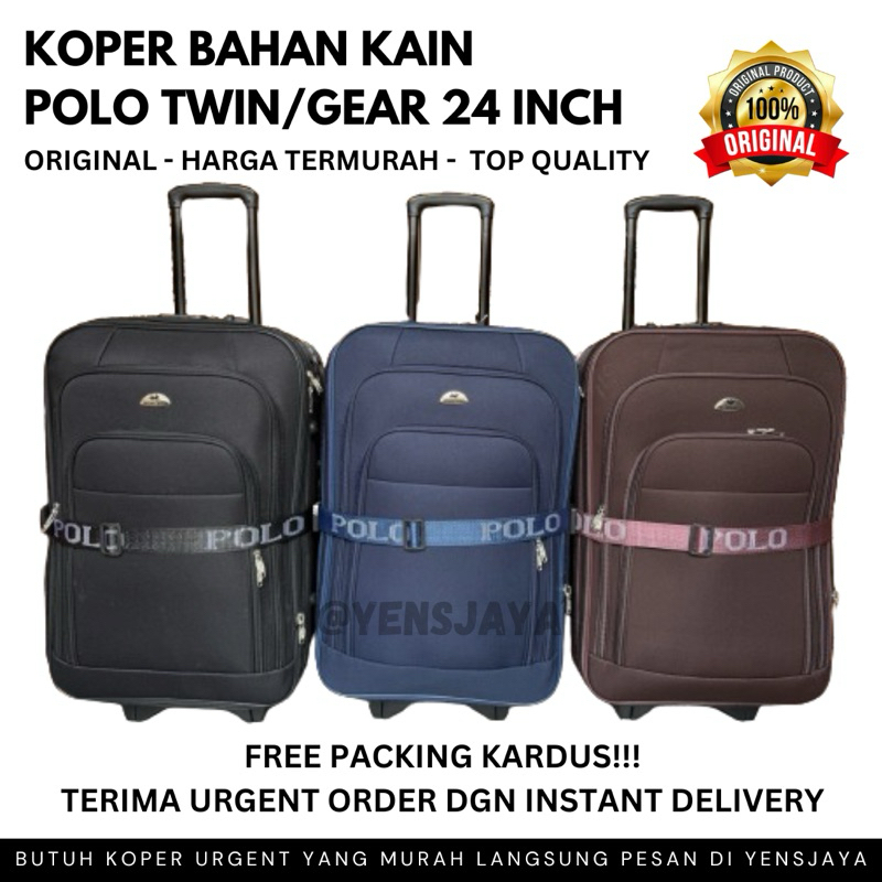 [MEDIUM] KOPER KAIN POLO TWIN / POLO GEAR UKURAN 24 INCH - KOPER KAIN 24 INCH RINGAN ORIGINAL FREE P