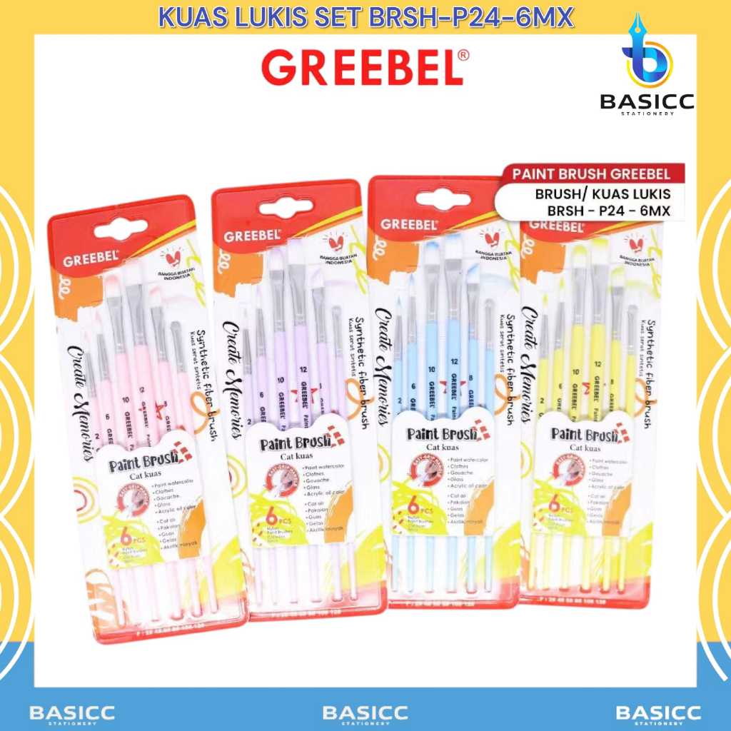 

Greebel Kuas Lukis Brush Paint Set BRSH P24 - 6MX | @ 1 Set