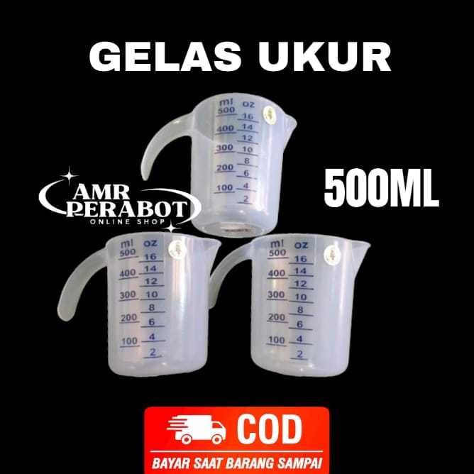 Gelas Ukur Plastik Gelas Ukur Takar Plastik 500 ml MURAH