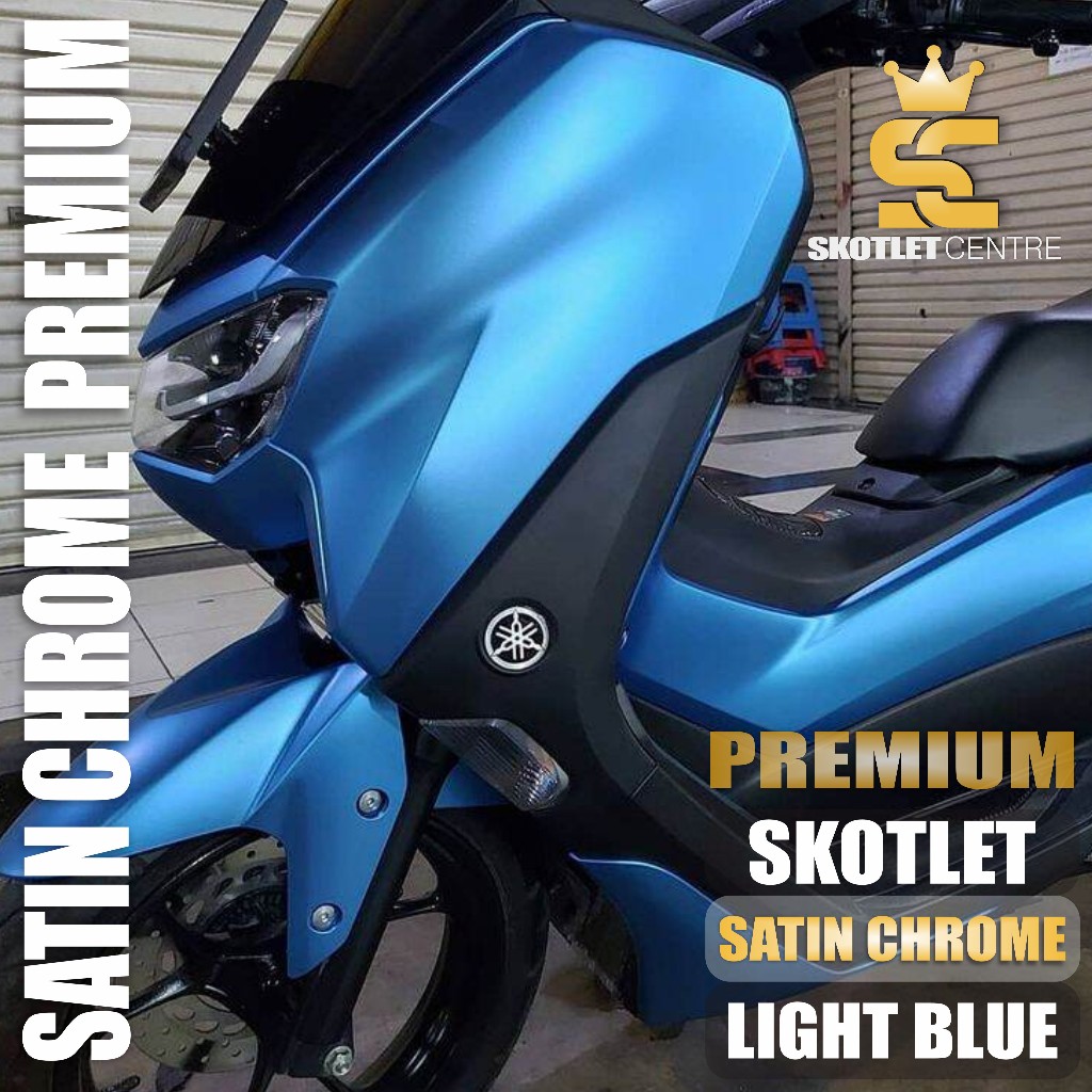 Stiker Skotlet Motor Light Blue Satin Sticker Biru Muda Matte Chrome Scotlite Metalik Krom Fanchi Le