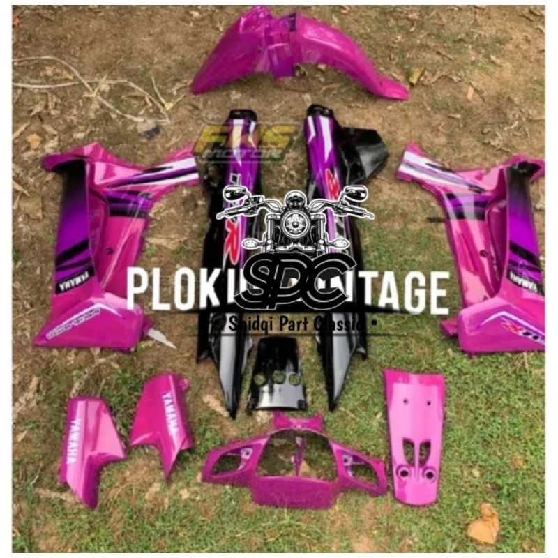 Paket Body Full Set Yamaha Fiz R FizR F1z R Vega R Lama Old Warna Ungu purple kombinasi Hitam Glossy