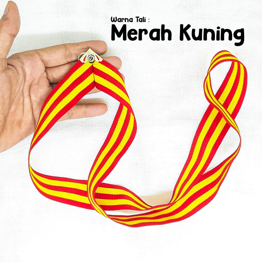 

TALI MEDALI WARNA MERAH KUNING - SUDAH TERPASANG MATA AYAM