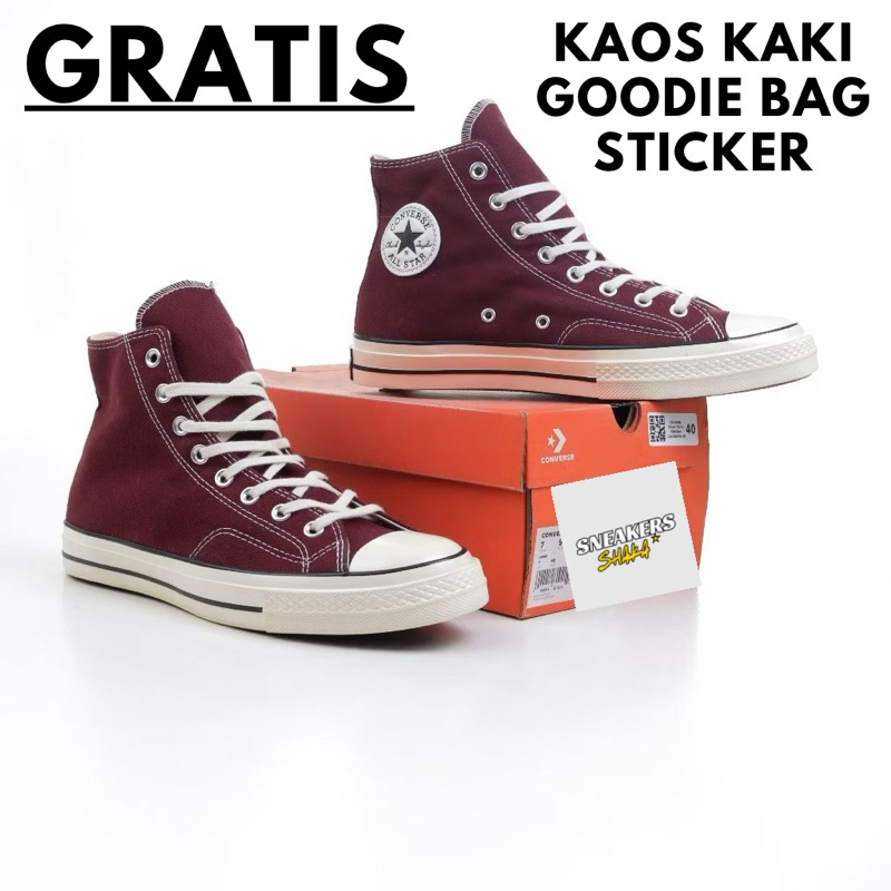 Sepatu Converse 70 70s Maroon HI Import Original 100% BNIB | Converse 70s Hight Tinggi Merah Marun B