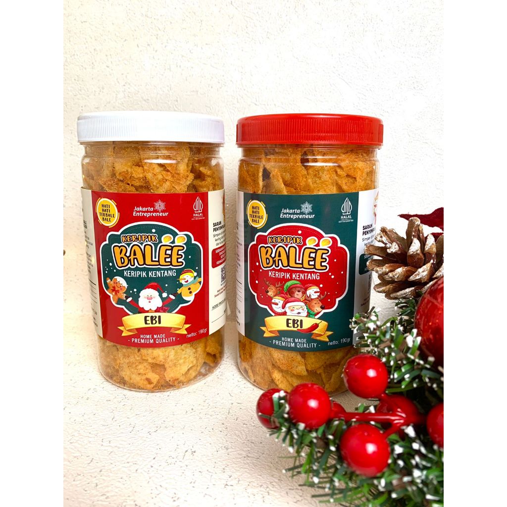 

Keripik Kentang Ebi Keripik Bale 2 pcs Edisi Christmas Homemade Tanpa Pengawet Premium Quality Size L