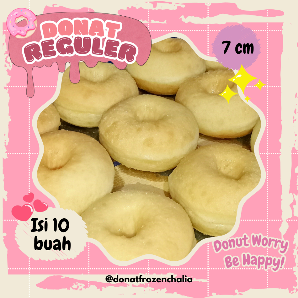 

[Chalia] DONAT FROZEN UKURAN REGULER 5-6 CM PER PACK ISI 10