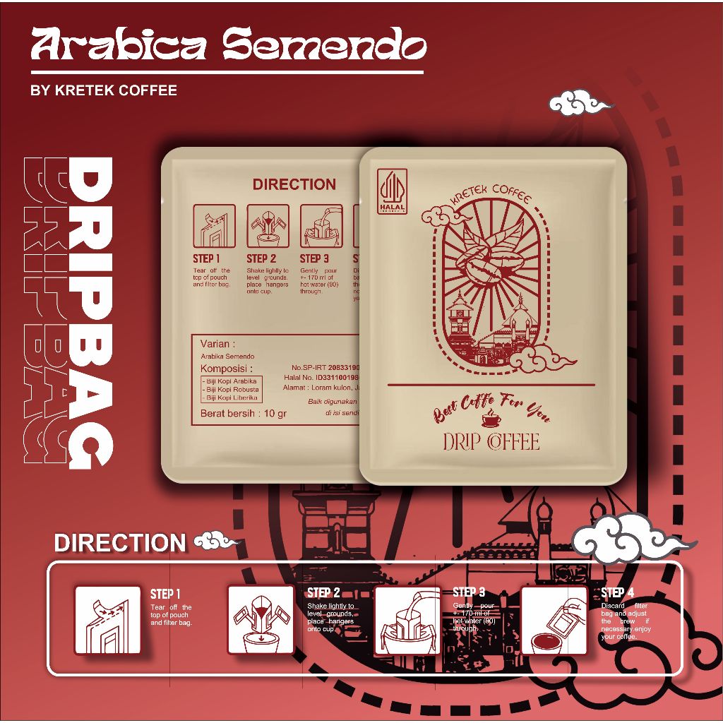 

Dripbag - Kopi Semendo / Arabika Semendo / Kopi Semende / Arabika Semende / Kopi Semendo Sumatera Selatan / Arabica Semendo Sumatera Selatan / Kopi Sachet / Kopi Drip Bag / Drip Bag Coffee / Kretek Coffee / Kopi Kudus