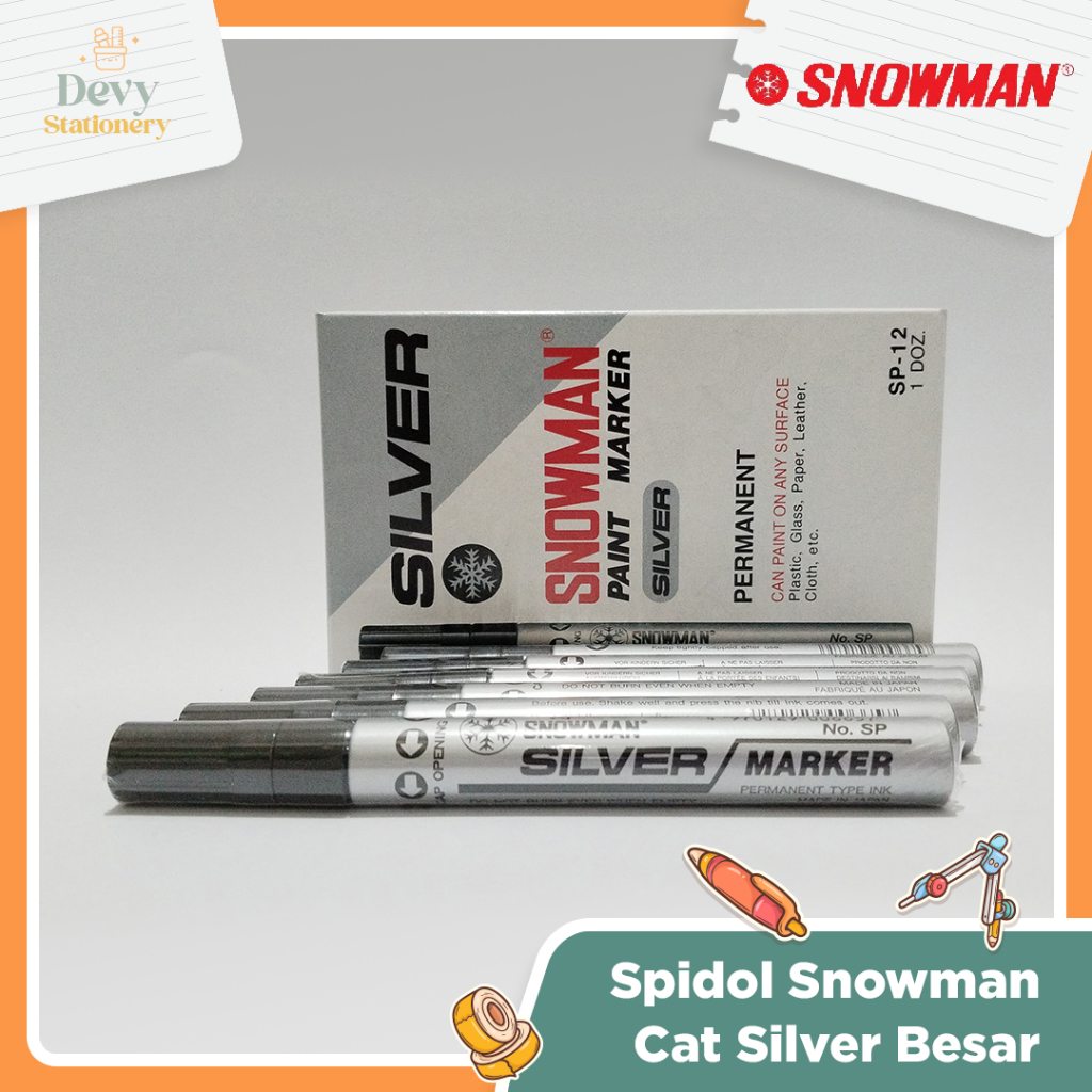 

SNOWMAN Spidol Cat Perak Besar Spidol Silver Besar multifungsi