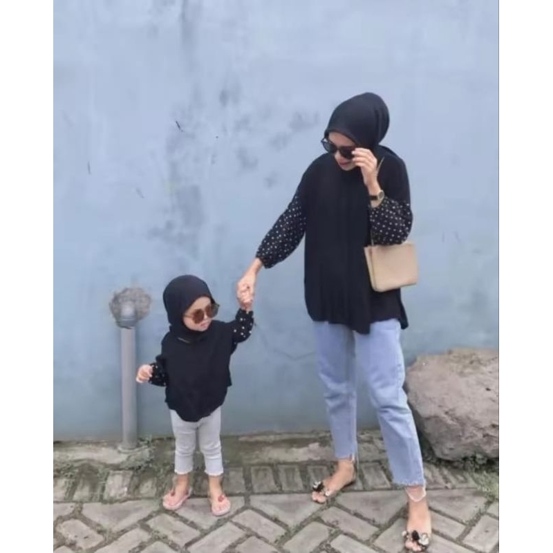 Tamara Blouse Couple Ibu Anak / Baju Couple Ibu Dan Anak Perempuan / Tunik Couple Mom And Kids / Ata