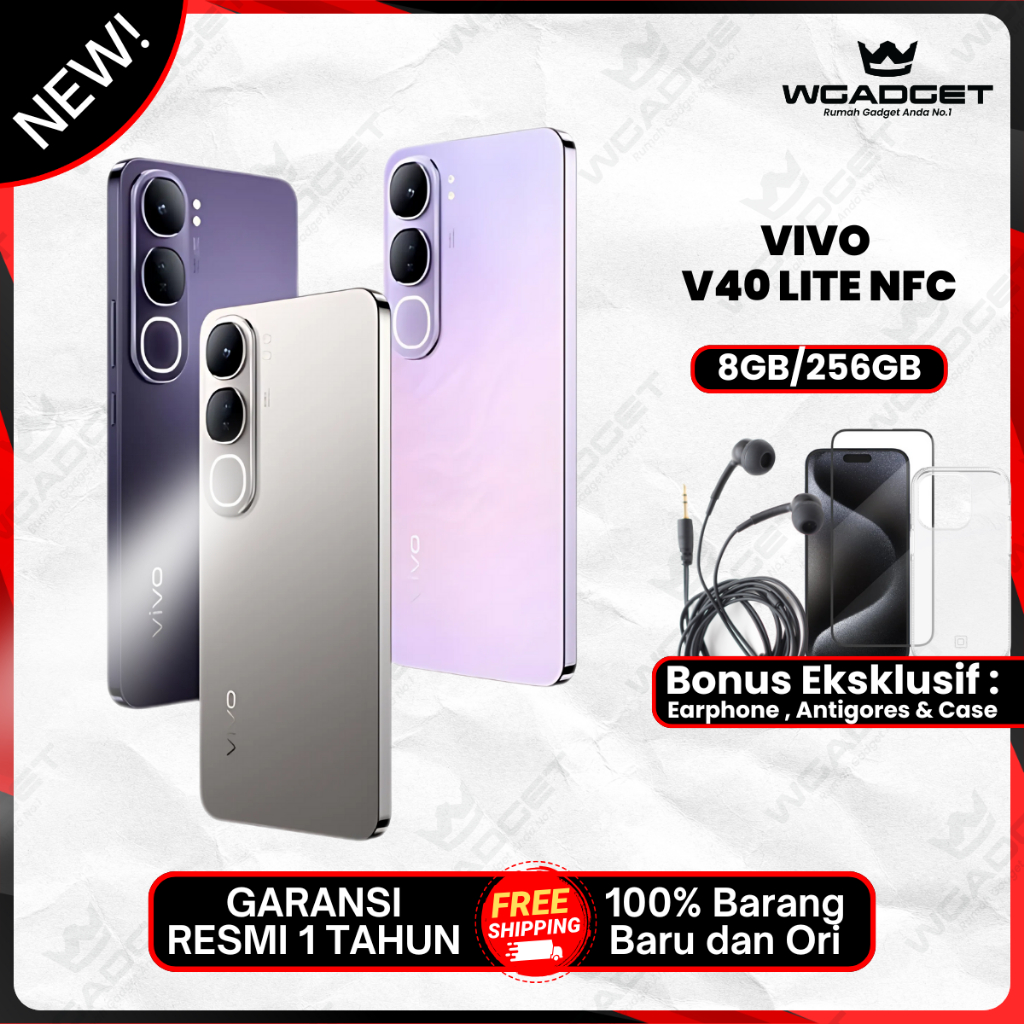 Vivo V40 Lite NFC [8/256 GB] [8/128 GB] Garansi Resmi