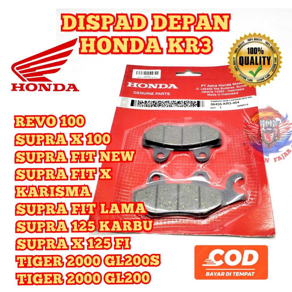 Dispad depan Honda KR3 disped kampas rem cakram depan Revo 100 supra X 100 Supra fit lama supra fit 