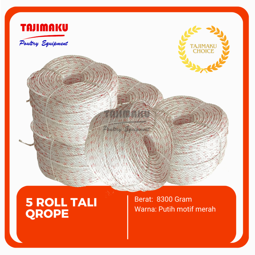 tali qrope tali tampar propyline 4mm 5  roll tajimaku peralatan kandang