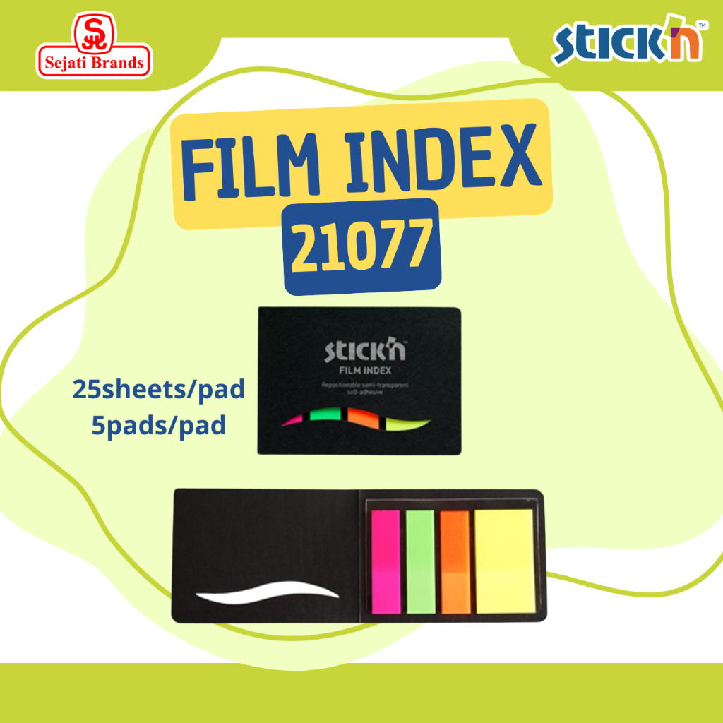 

Stick'n Film Index 21077 with Cover 12mm&25mm STICKY NOTE