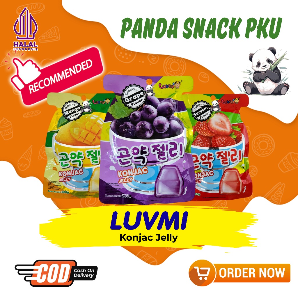 

LUVMI KONJAC JELLY CEMILAN VIRAL/SNACK IMPORT/HALAL 1POUCH ISI 200 GRAM
