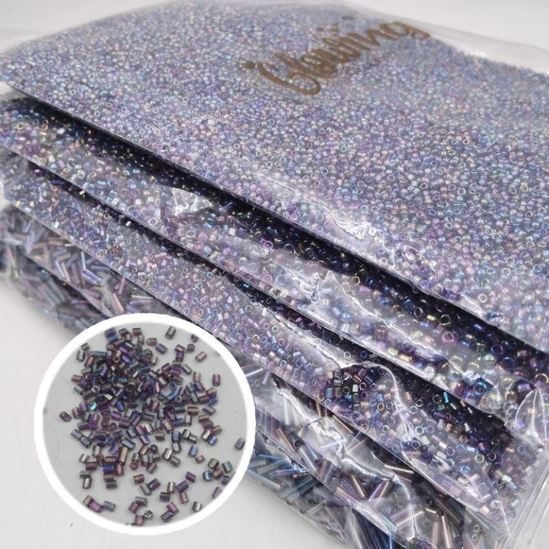 (per PON) COLA #541 MOTE PAYET JEPANG seri warna UNGU NAVY ( payet pasir, bambu patah, payet bambu, 
