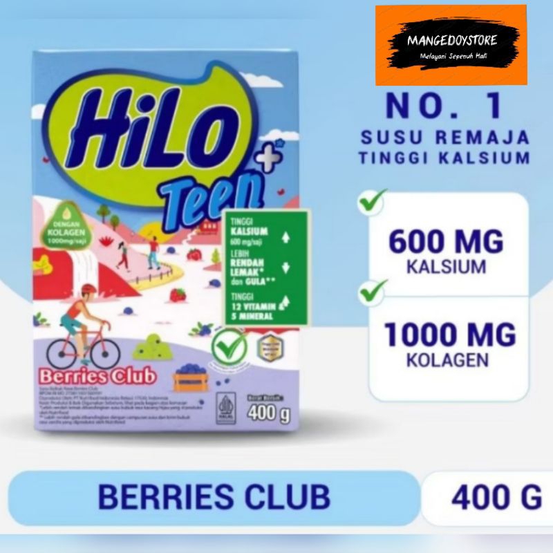 

HiLo Teen + Collagen Mix Berries Club 400gr - Susu Tinggi Kalsium