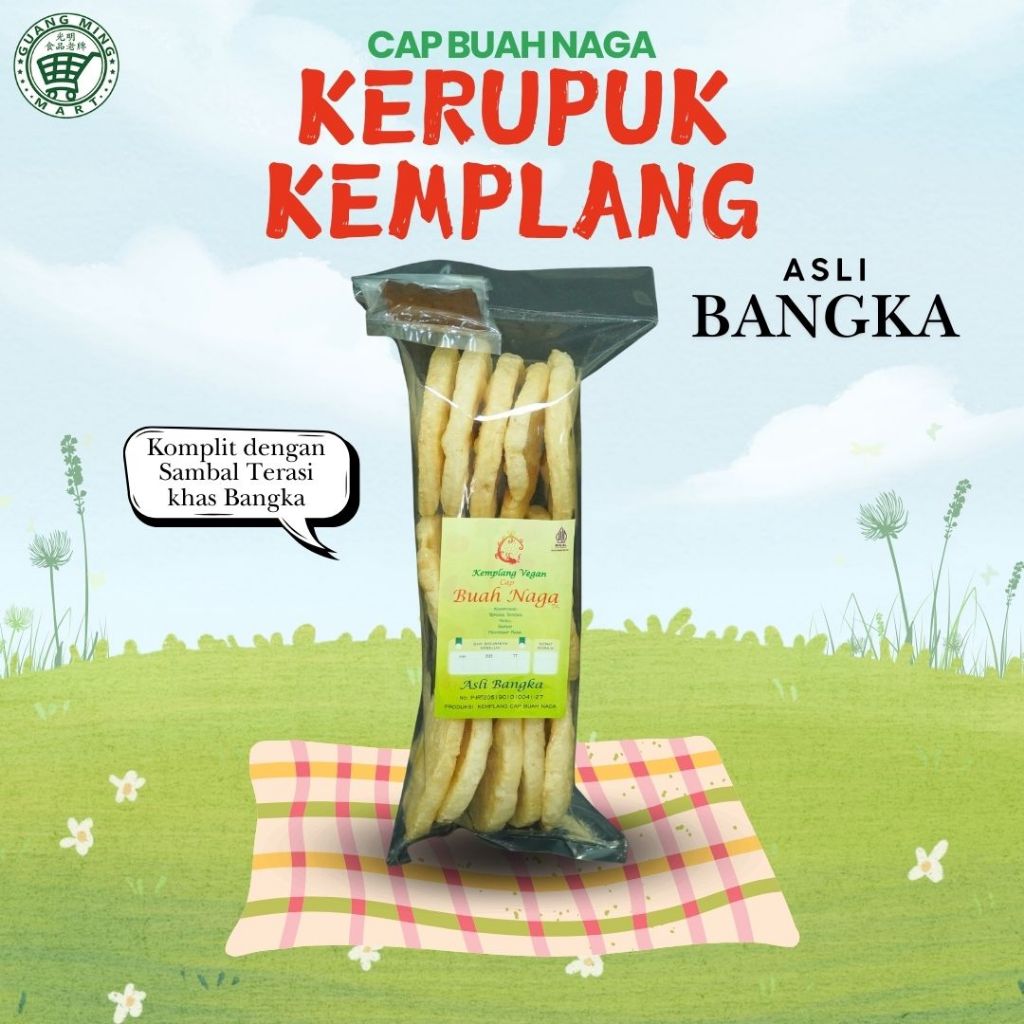 

Kerupuk Kemplang Vegetarian Cap Buah Naga Rasa Hioku